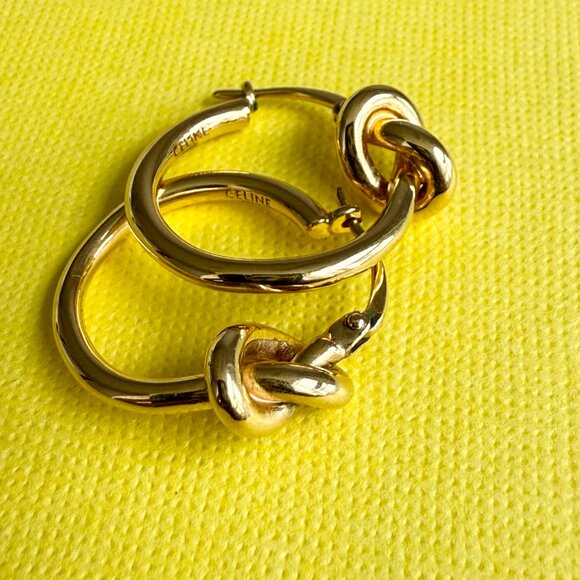 Celine Gold Knot Earrings - Picture 5 of 9